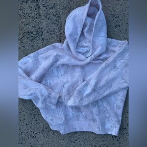 XS Pink Camo Hollister White Fleece Hoodie